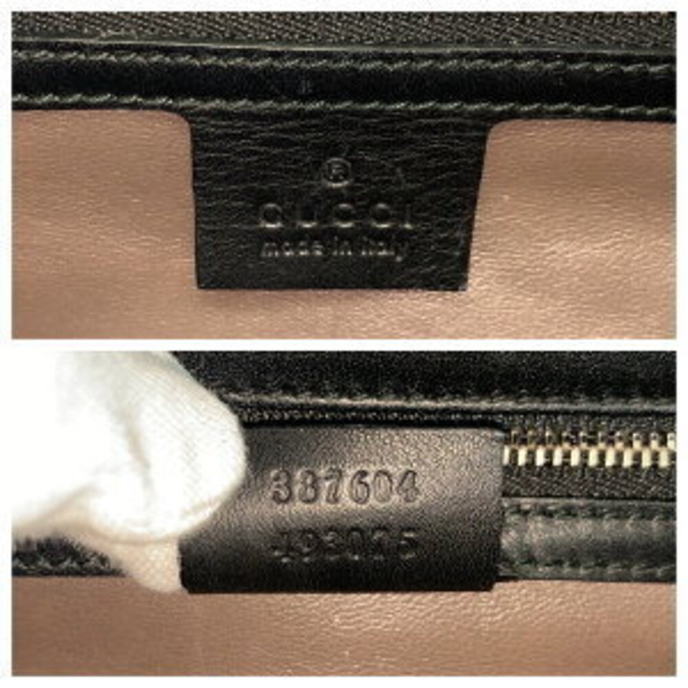 GUCCI Interlocking Black Leather Chain Shoulder B… - image 4